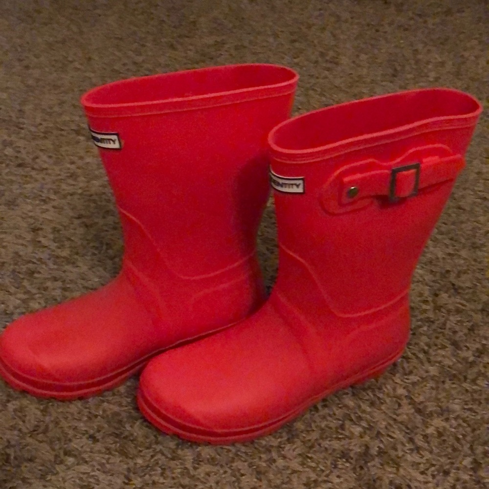 Red rain boots